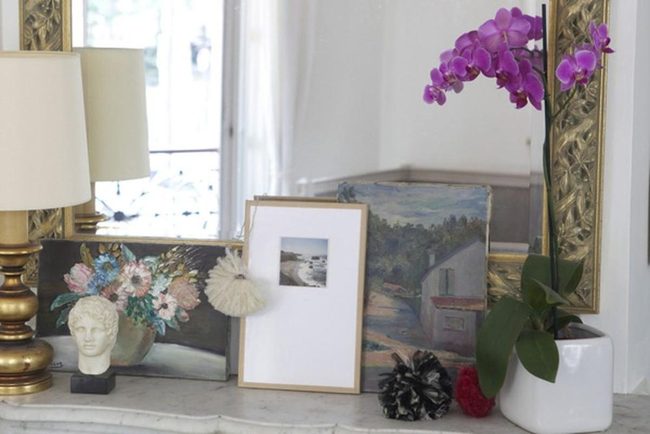 Purple Flowers, Gold Accents