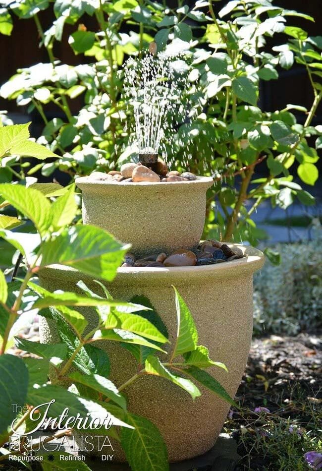 Cascading Ceramic Stone Fountain