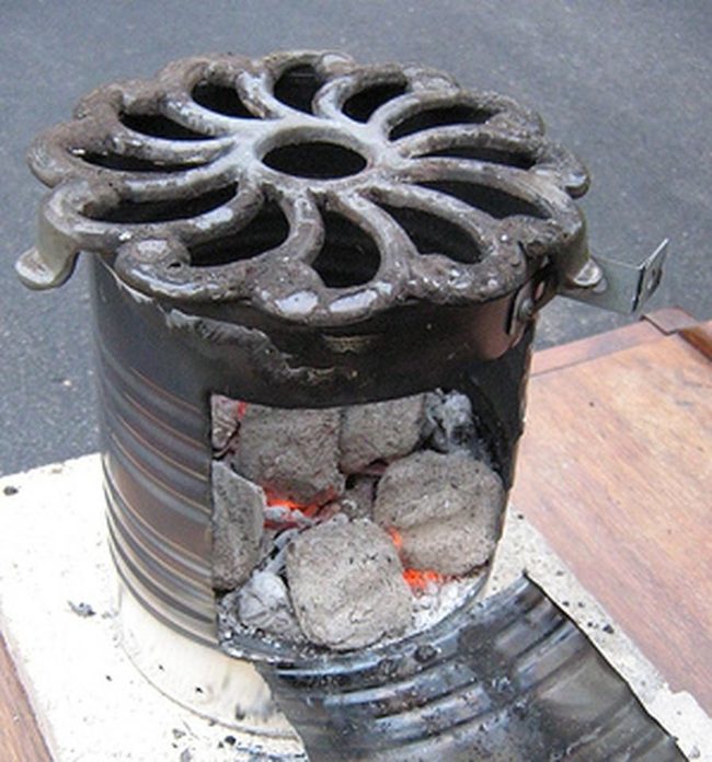 Orange Ember Metal Stove