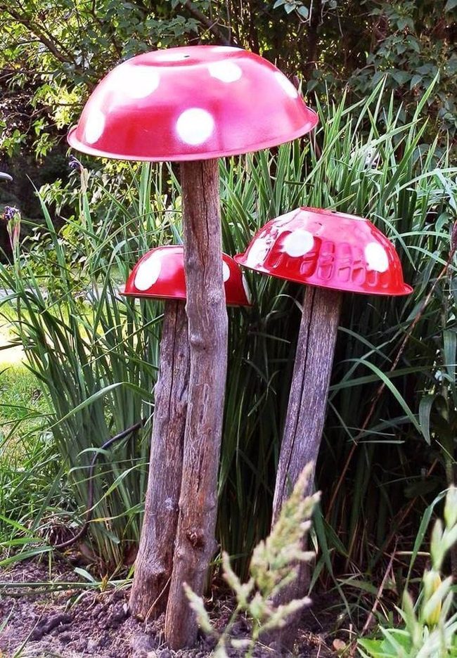 Red Upcycled Mushroom Garden