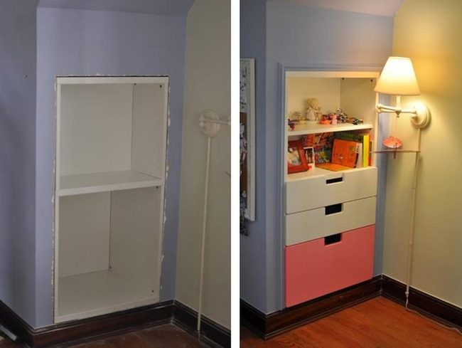 Blue Yellow Walls Storage Nook