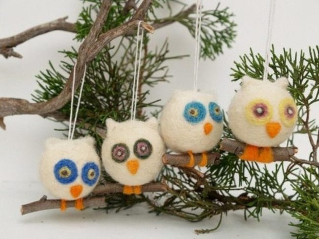 Woolly Owls On Branches