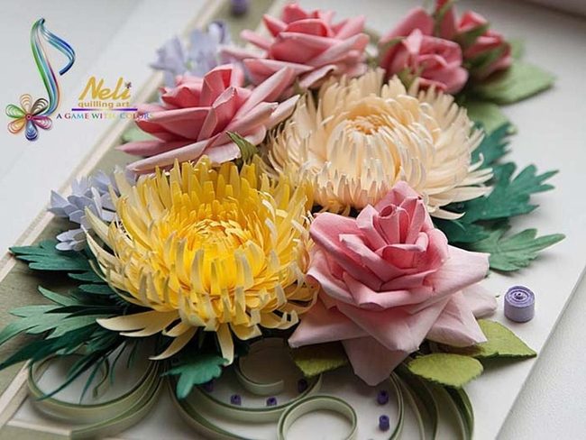 Curled Paper Florals, Dimensional Pink