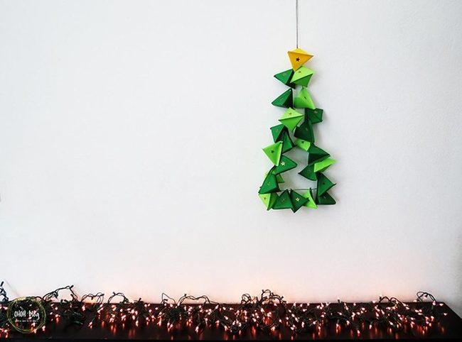 Suspended Paper Forest Orange Lights