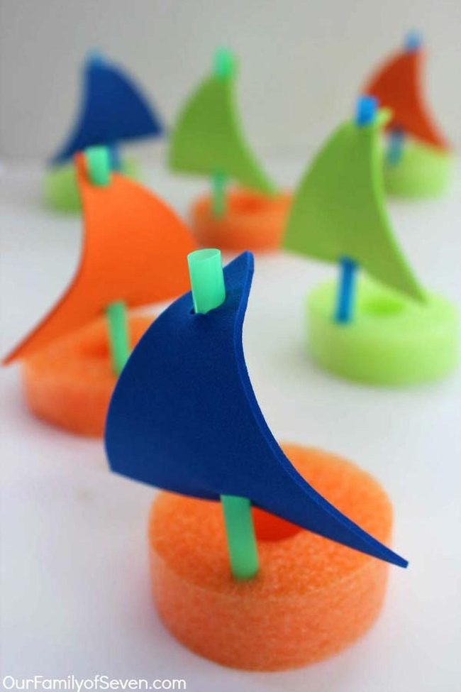 Pool Noodle Sailboats In Motion