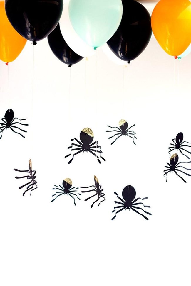 Black Orange Balloon Spider Swag