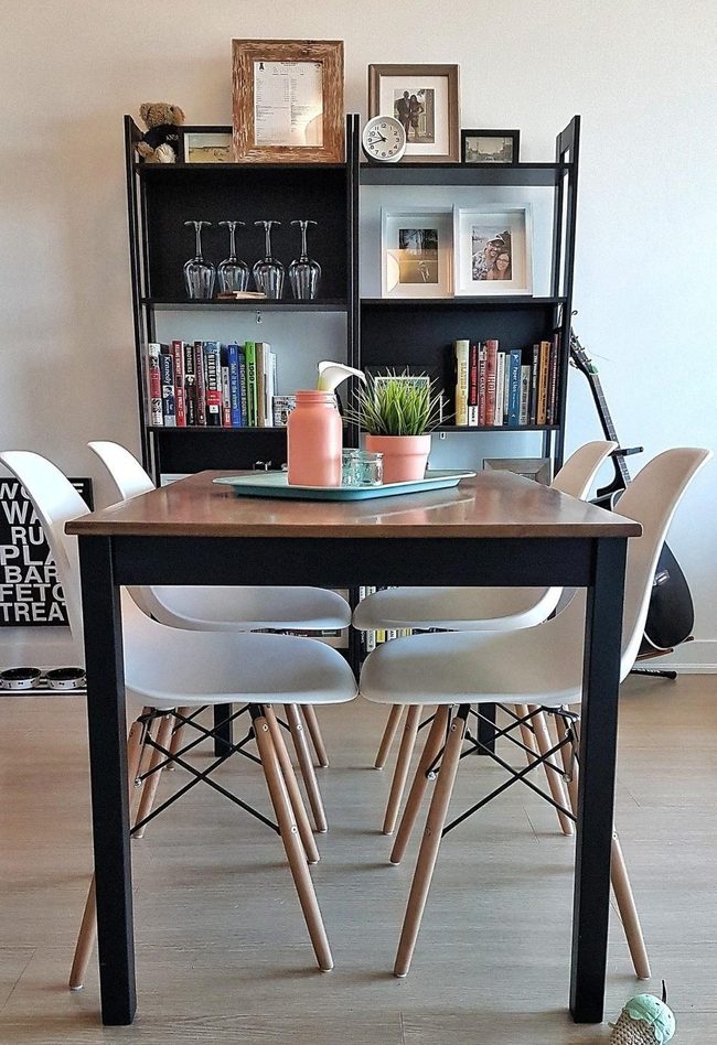 Black Wood Dining With Color Pops