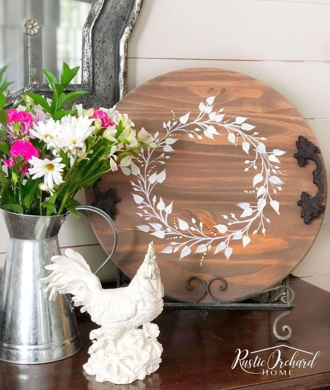 Silk Flowers Wooden Wreath