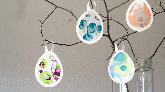 Colorful Eggs On Dark Branches