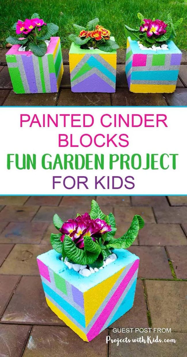 Painted Cinder Blocks For Kids