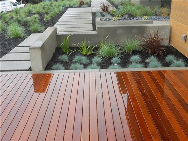 Polished Wood Meets Modern Concrete