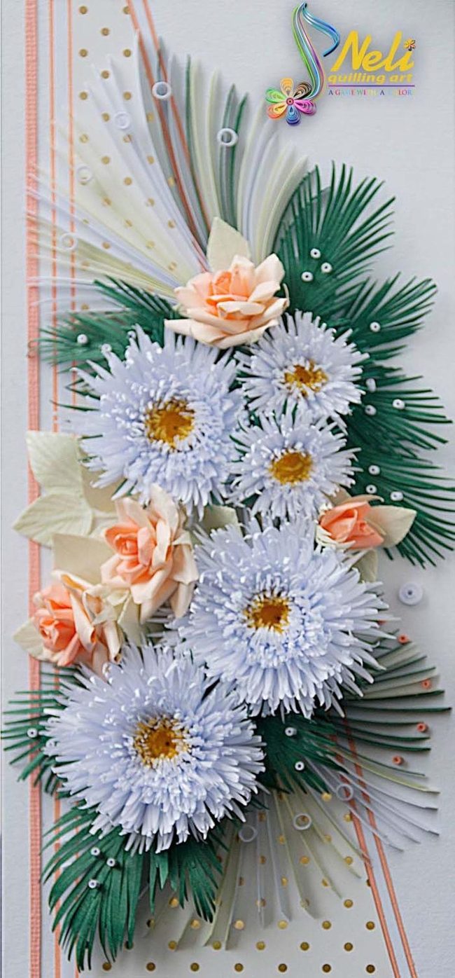 Delicate Peach And Blue Florals