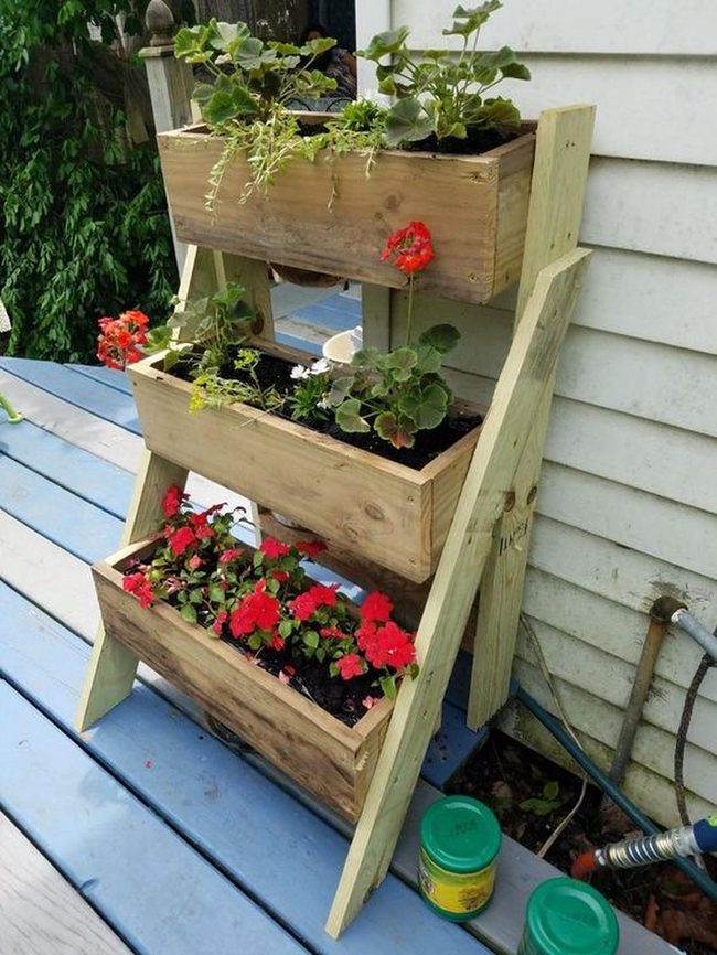 Stacked Wood Flower Tower
