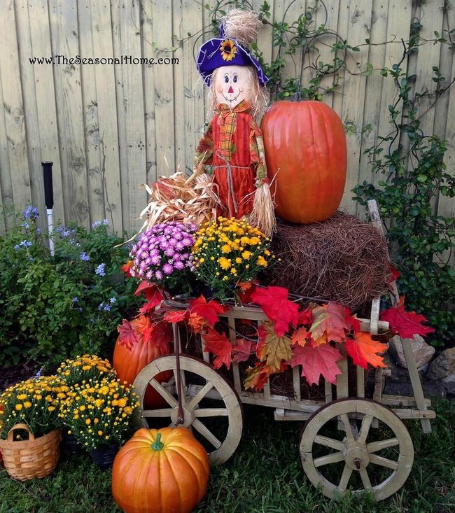 Russet Cart With Scarecrow Welcome