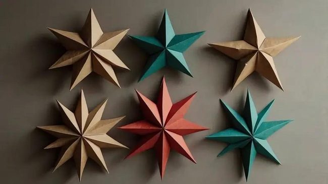 Crinkled Paper Bag Stars