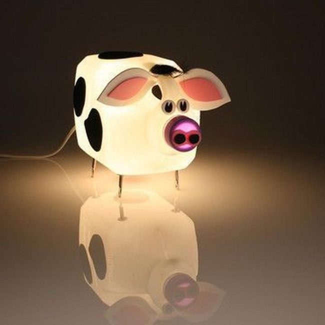 Pink Pig Plastic Light Sculpture