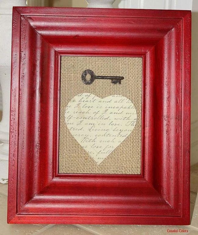 Pink Frame With Antique Key