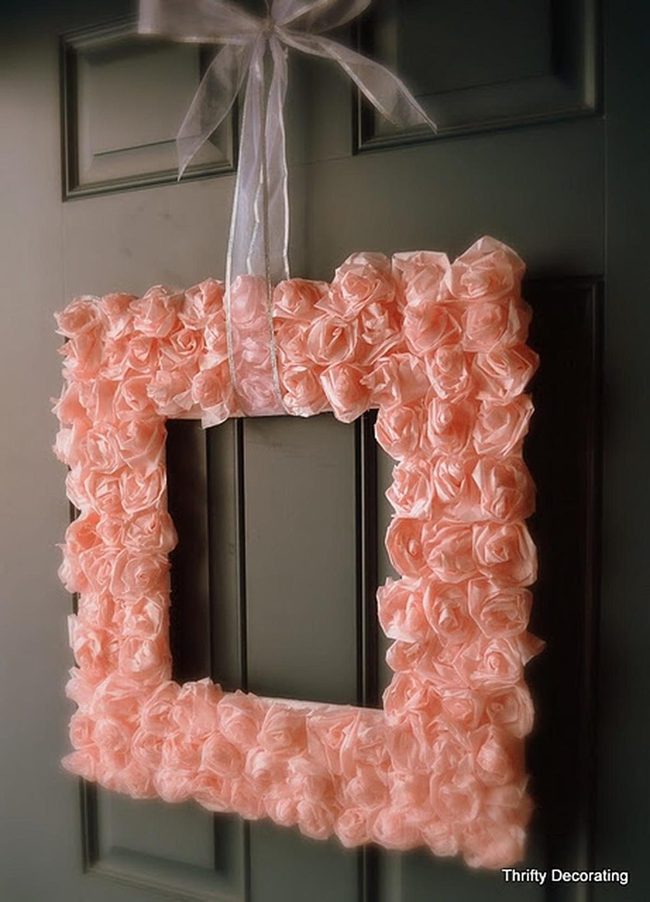 Pink Petals Dark Green Frame