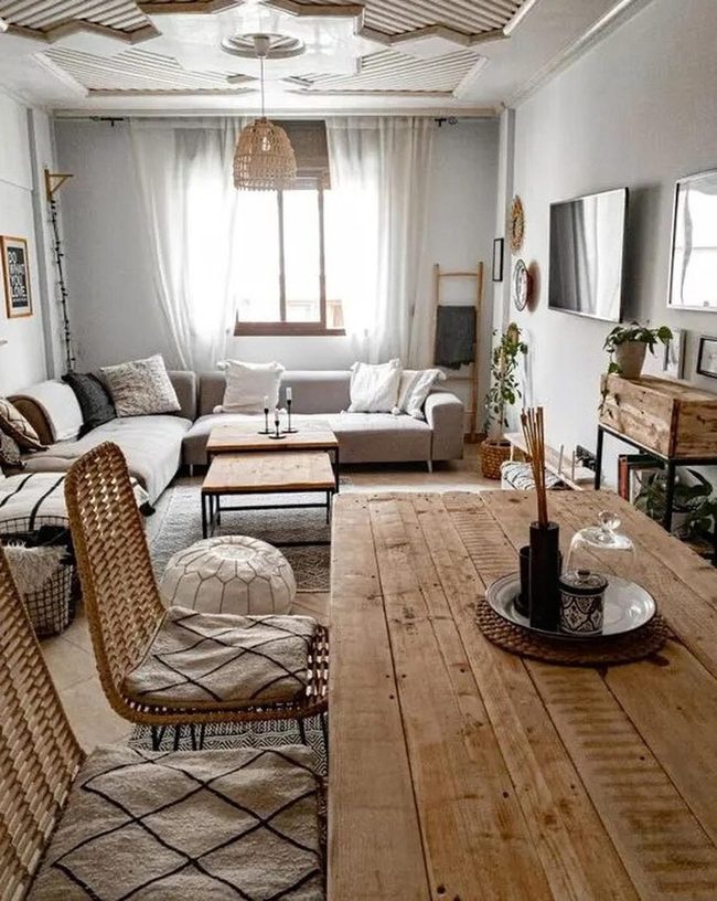 Natural Wood And Woven Warmth