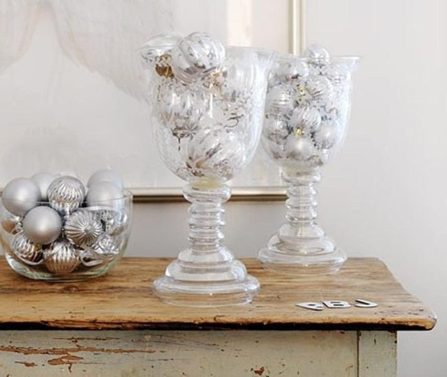 Silver Spheres In Glass