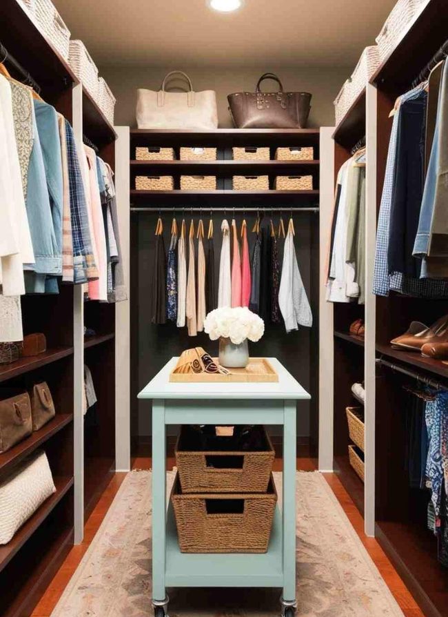 Budget-Friendly Rolling Closet Island