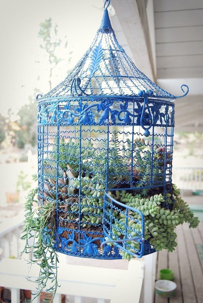 Cascading Birdcage Greenery