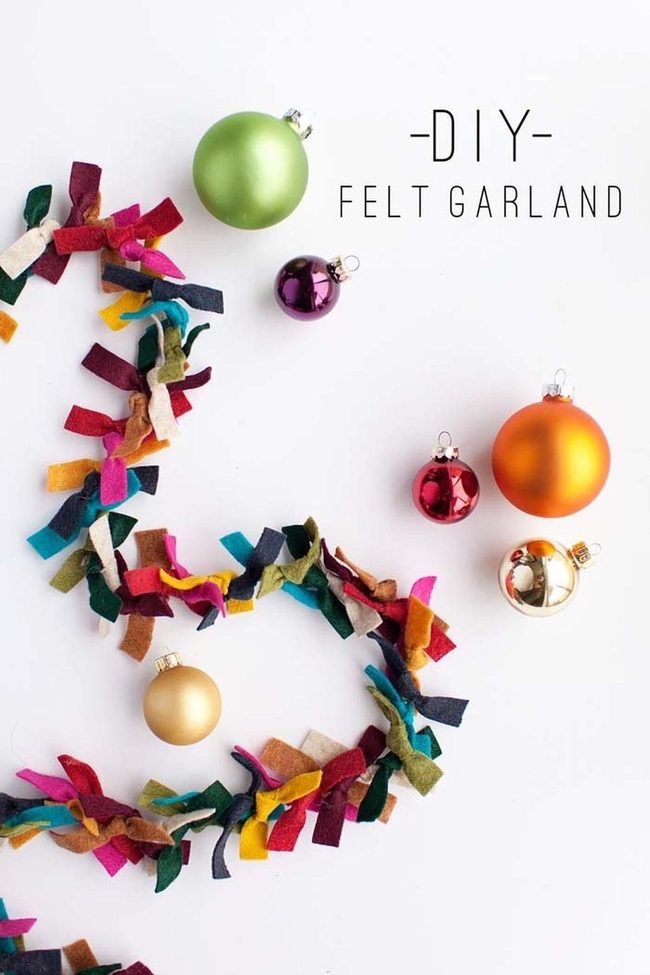 Colorful Felt Scrap Garland