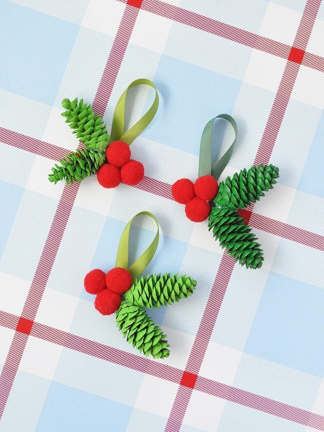 Pine Cone Berry Woodland Ornaments