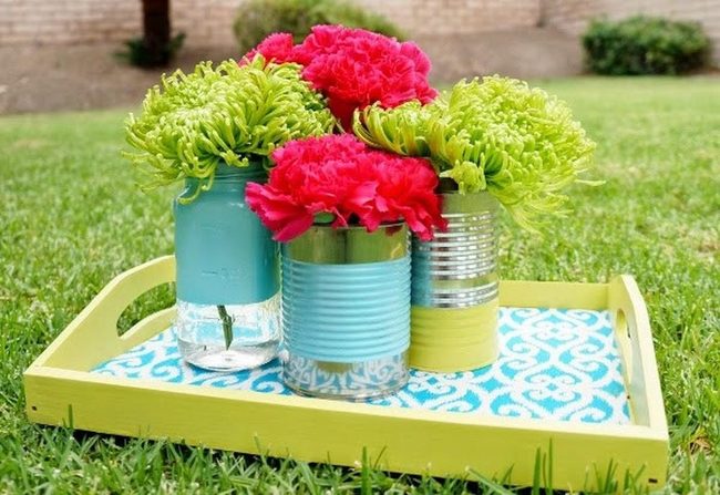 Twine-Wrapped Tin Can Vases