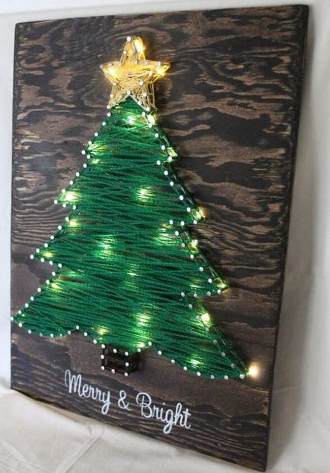 Glowing Yellow Star String Art