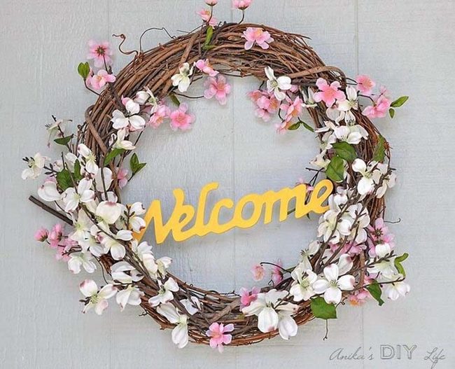 Cherry Blossom Grapevine Wreath