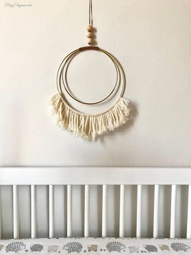 Gold Rings Wooden Beads Dreamcatcher