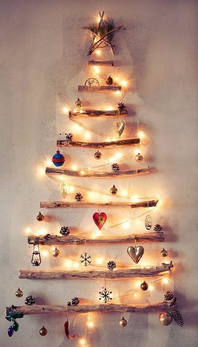 Wooden Branch Tree With Warm Lights