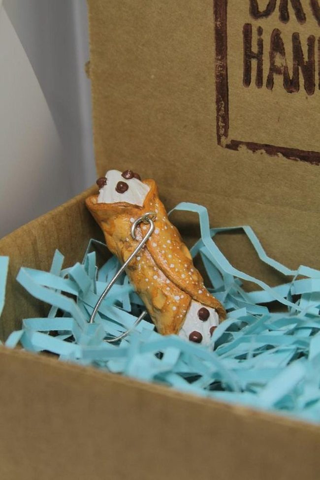 Golden Cannoli Enamel Pin
