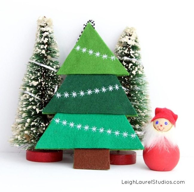Frosted Pine And Red Hat Figures