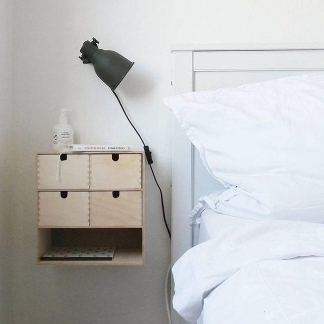 Floating Wood Nightstand Bedroom