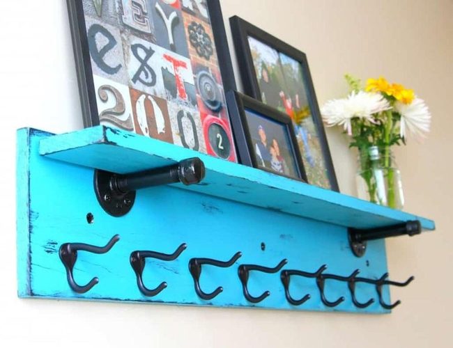 Bright Yellow Entryway Shelf