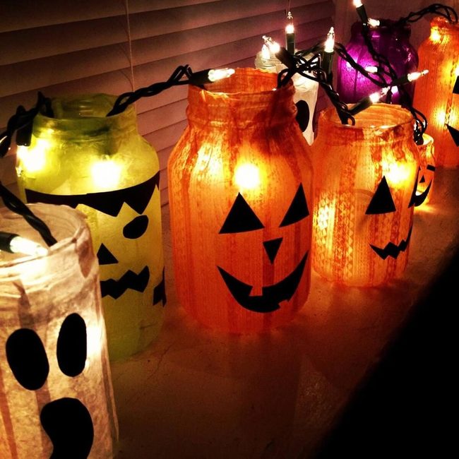 Paper Mache Pumpkin Luminaries
