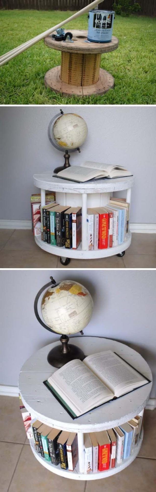 Painted Spool Side Tables