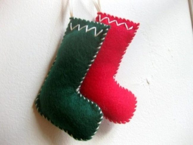 Miniature Red And Green Stockings