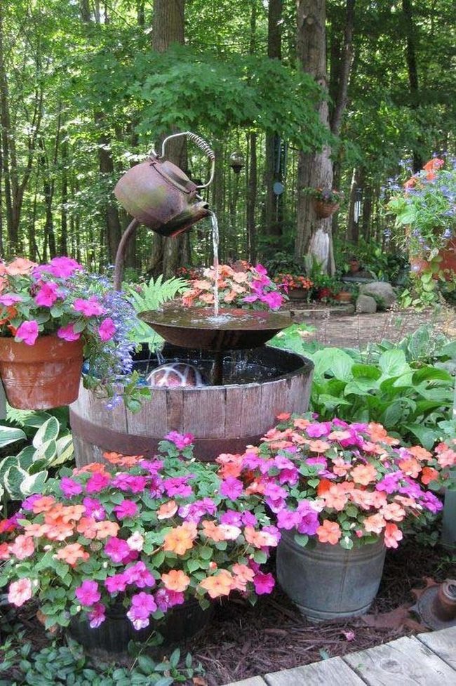 Cascading Metal Water Barrel