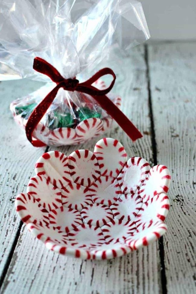 Striped Peppermint Candy Bowls