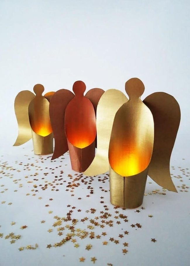 Metallic Cardboard Angels