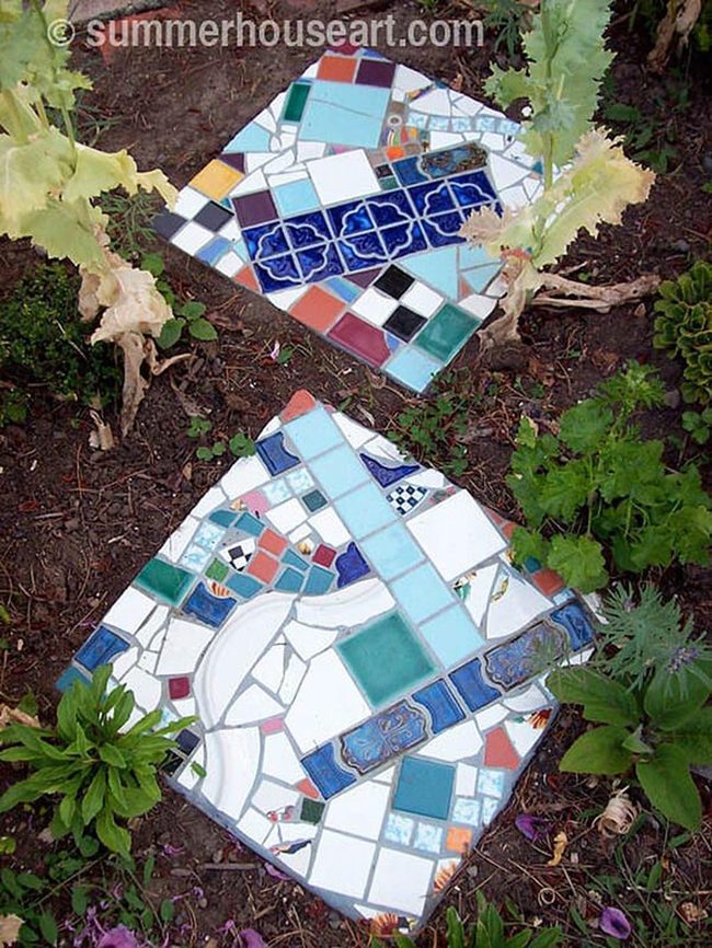 Broken Dishes Garden Mosaics
