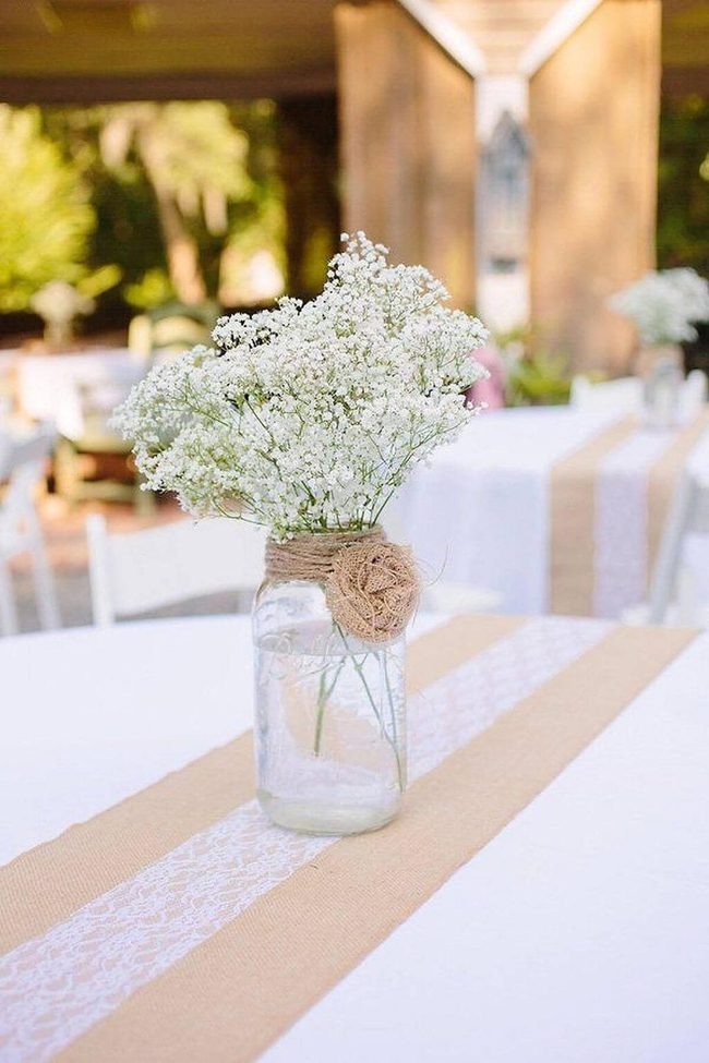 Burlap Bow Mason Jars