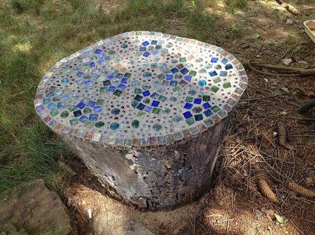 Ceramic Mosaic Garden Stumps