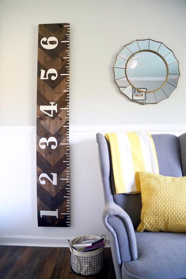 White Numbers Height Chart