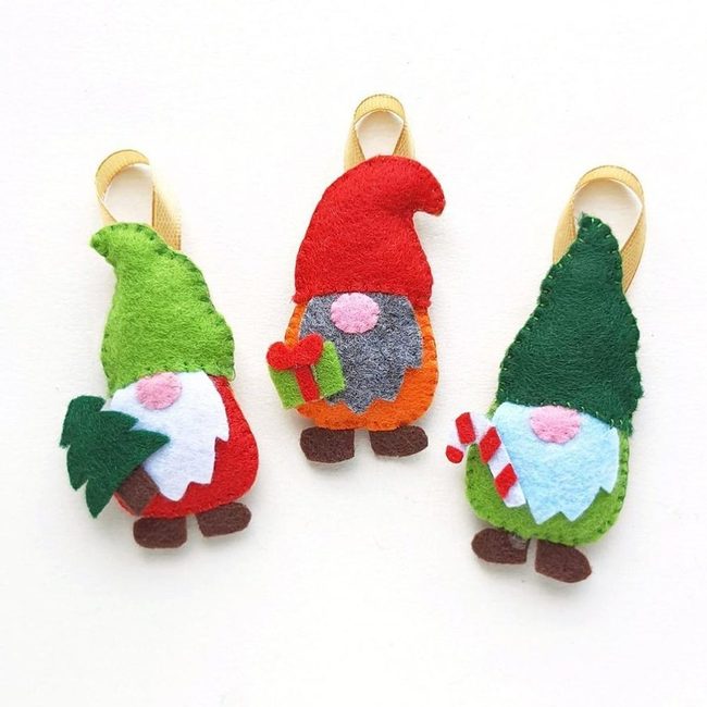 Red And Green Felt Gnomes