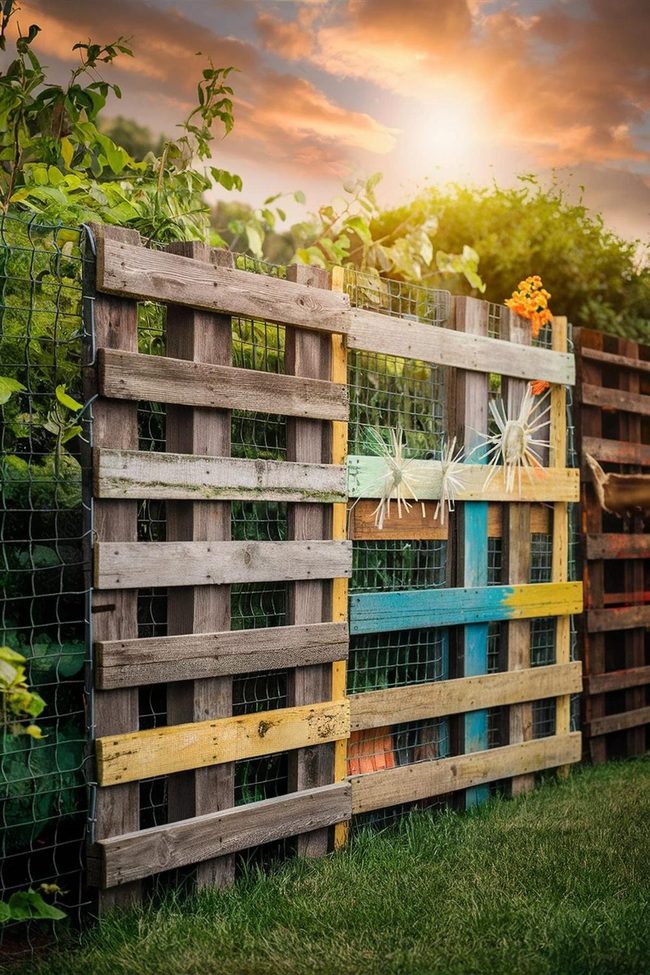 Recycled Wood Wire Boundary