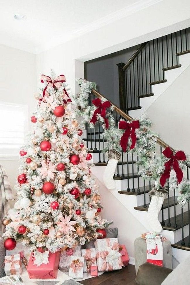 Golden Tree Red Ornaments